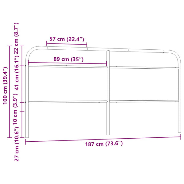 Ersatz-Kopfteil Braun Eiche 180 cm