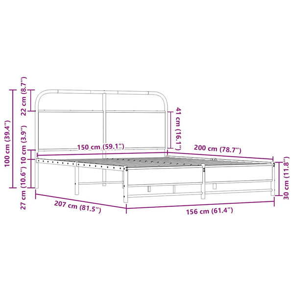 Bettgestell 150x200 cm Sonoma Eiche