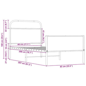 Bettgestell 80x200 cm Sonoma Eiche