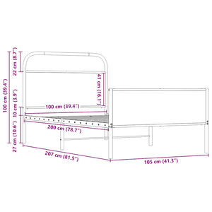 Bettgestell 100x200 cm Sonoma Eiche