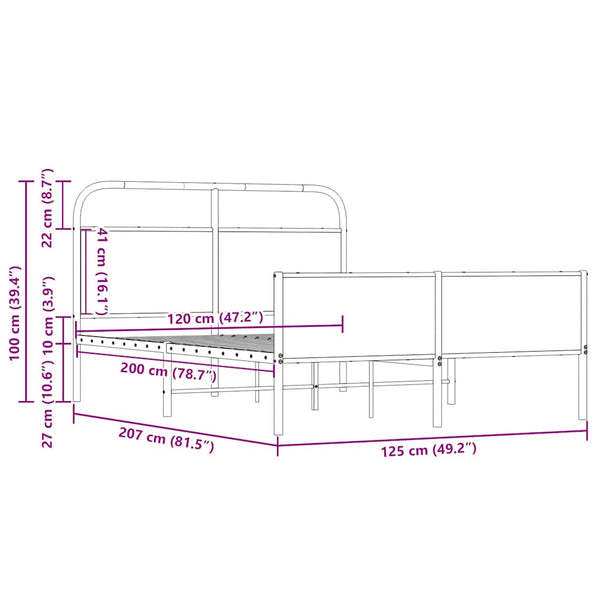 Bettgestell 120x200 cm Sonoma Eiche