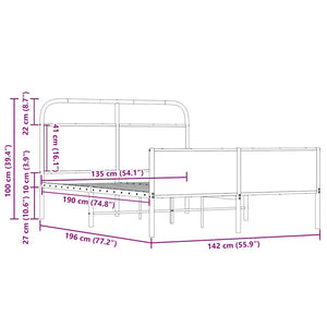 Bettgestell 135x190 cm Sonoma Eiche