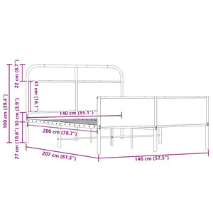 Bettgestell 140x200 cm Sonoma Eiche