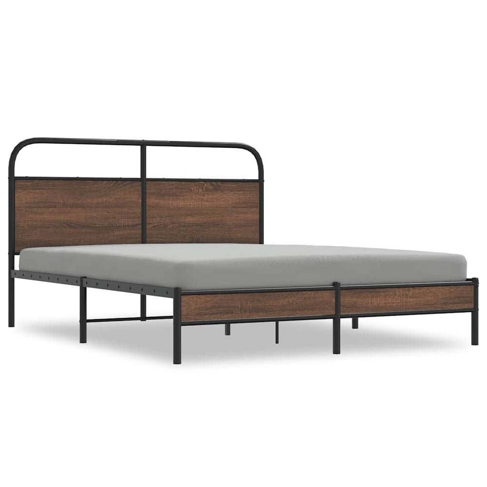 Bettgestell 160x200 cm Braun Eichen-Optik