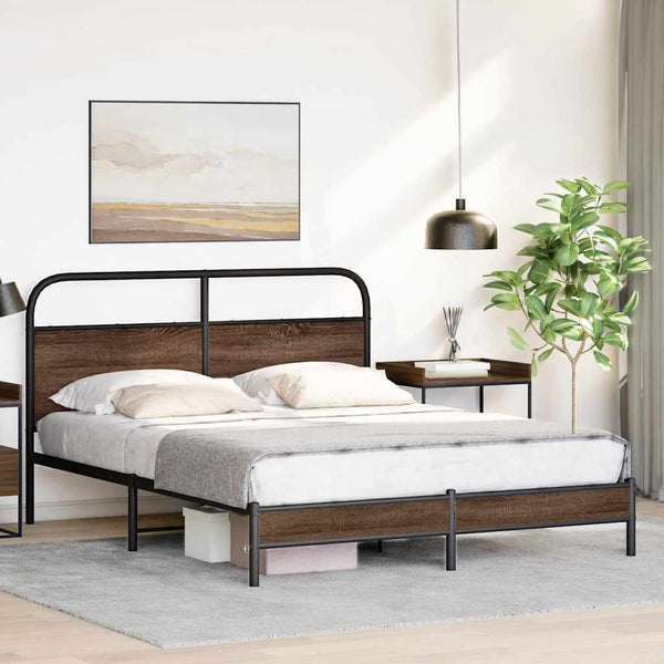 vidaXL Cadre de lit sans matelas 160x200 cm Aspect chêne marron