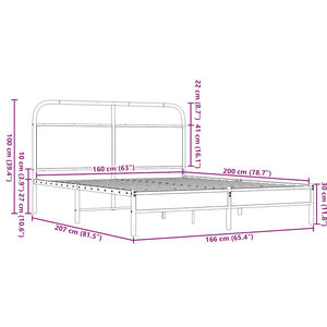 vidaXL Cadre de lit sans matelas 160x200 cm Aspect chêne marron