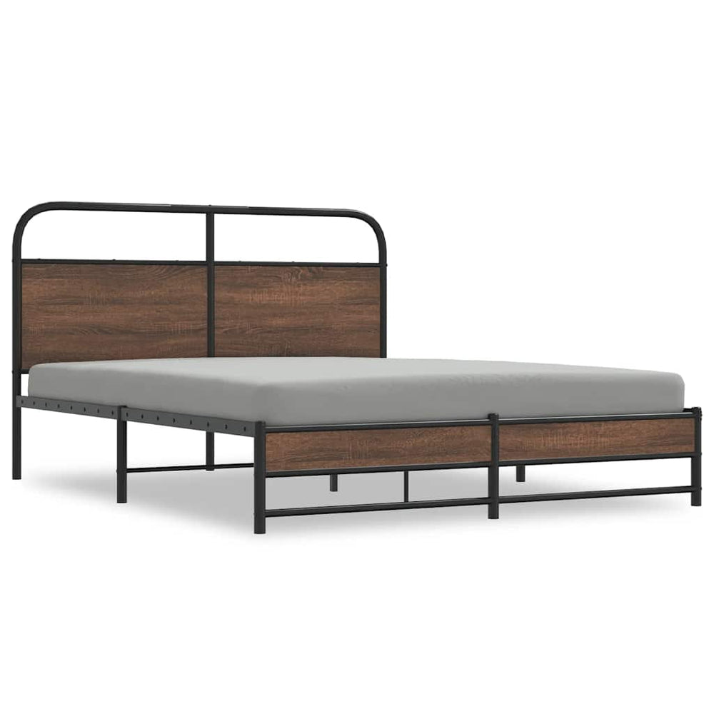 Bettgestell 150x200 cm Braun Eichen-Optik