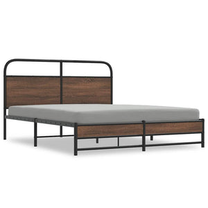vidaXL Cadre de lit sans matelas 150x200 cm Marron Aspect chêne