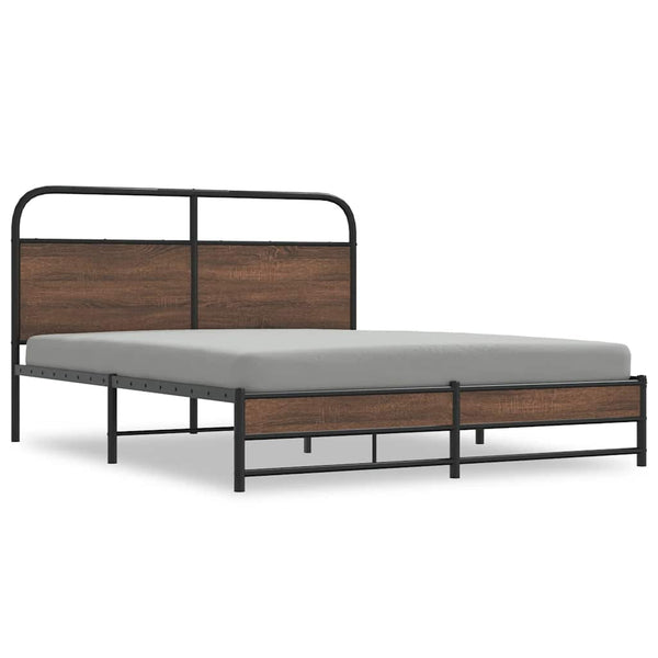 vidaXL Cadre de lit sans matelas 150x200 cm Marron Aspect chêne