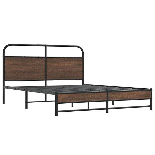 vidaXL Cadre de lit sans matelas 150x200 cm Marron Aspect chêne