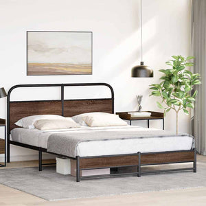 vidaXL Cadre de lit sans matelas 150x200 cm Marron Aspect chêne