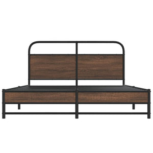vidaXL Cadre de lit sans matelas 150x200 cm Marron Aspect chêne