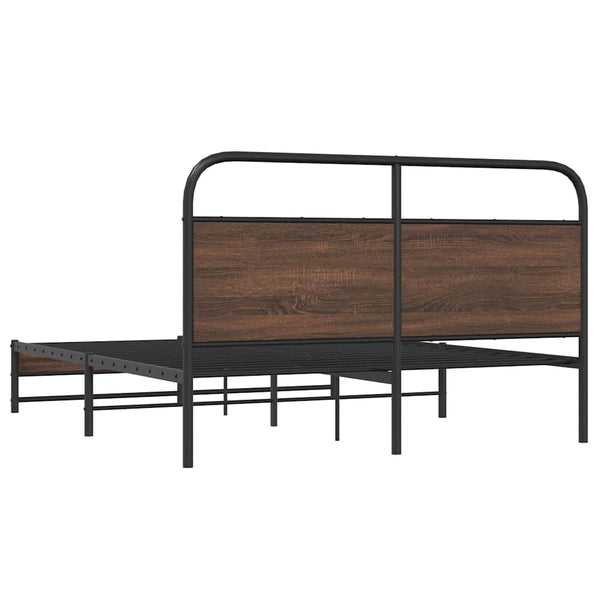 vidaXL Cadre de lit sans matelas 150x200 cm Marron Aspect chêne