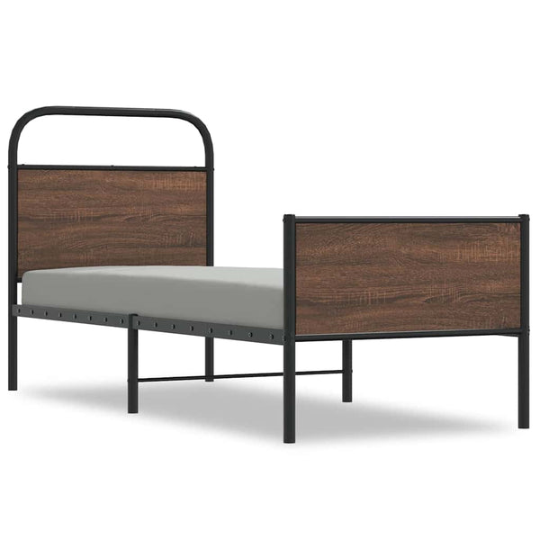 Bettgestell 75x190 cm Braun Eichenoptik