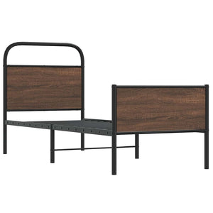 Bettgestell 75x190 cm Braun Eichenoptik