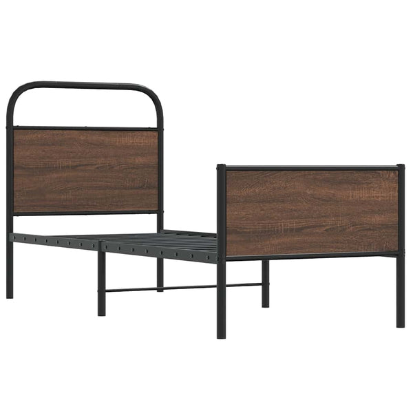 Bettgestell 75x190 cm Braun Eichenoptik