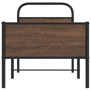 Bettgestell 75x190 cm Braun Eichenoptik