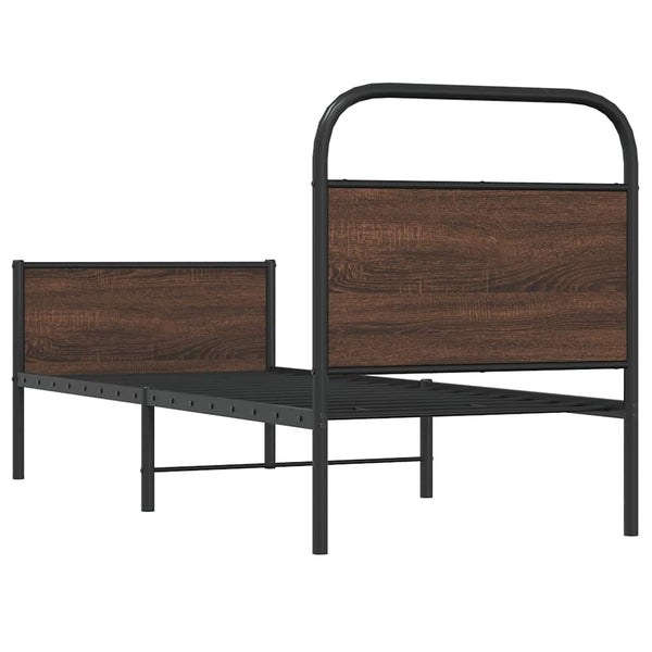 Bettgestell 75x190 cm Braun Eichenoptik