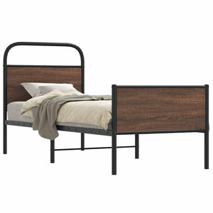 Bettgestell 75x190 cm Braun Eichenoptik