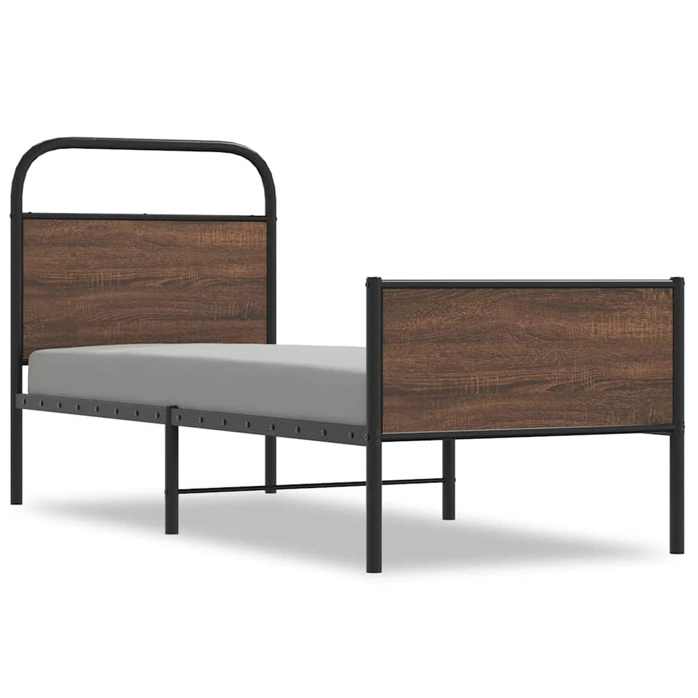 Bettgestell 80x200 cm Braun Eichen-Optik