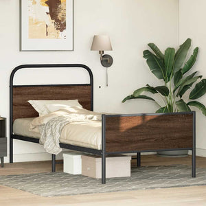Bettgestell 107x203 cm Braun Eichen-Optik
