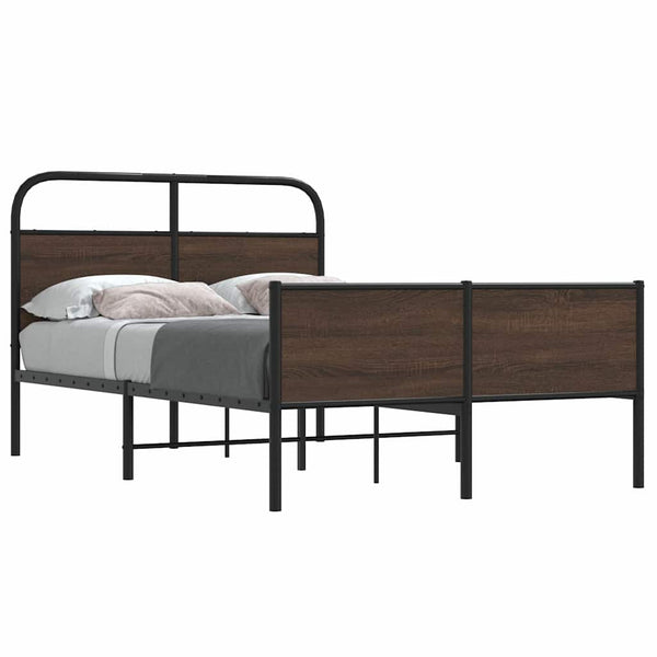 Bettgestell 120x190 cm Braun Eichen-Optik