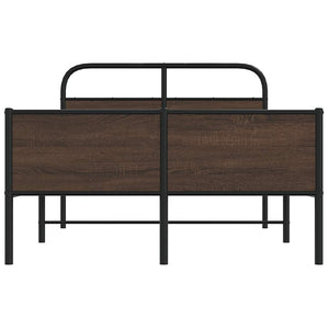 vidaXL Cadre de lit sans matelas 135x190 cm Marron Aspect chêne