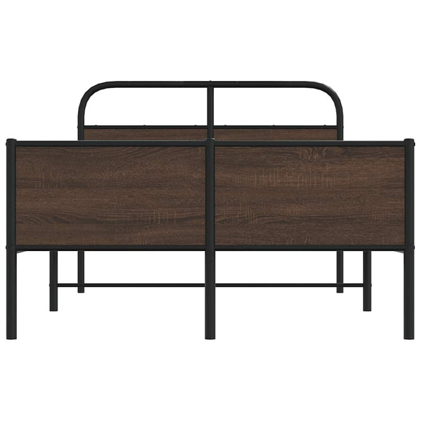 vidaXL Cadre de lit sans matelas 135x190 cm Marron Aspect chêne