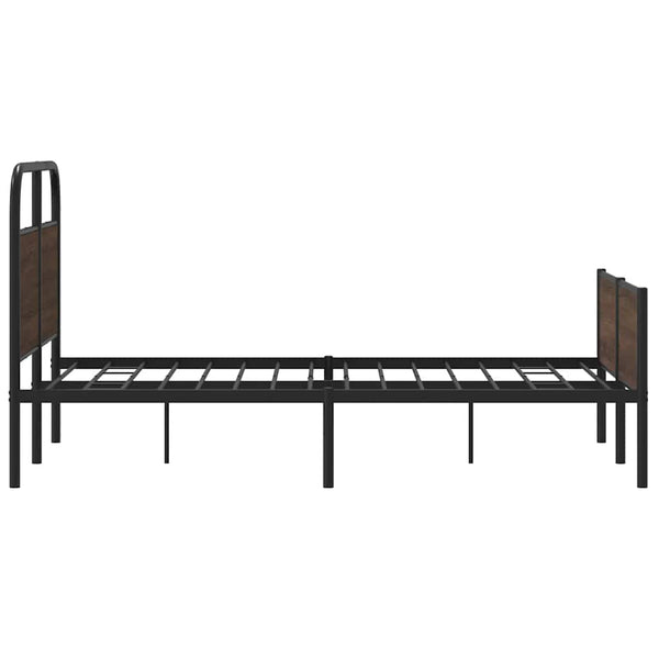 vidaXL Cadre de lit sans matelas 135x190 cm Marron Aspect chêne