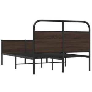 vidaXL Cadre de lit sans matelas 135x190 cm Marron Aspect chêne