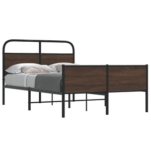 vidaXL Cadre de lit sans matelas 135x190 cm Marron Aspect chêne