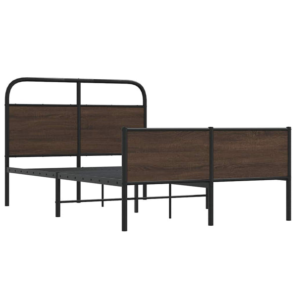 Bettgestell 140x190 cm Braun Eichenoptik