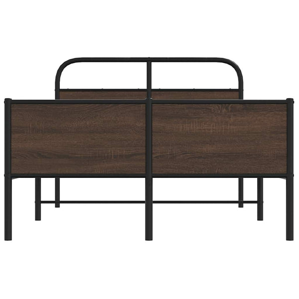 Bettgestell 140x190 cm Braun Eichenoptik