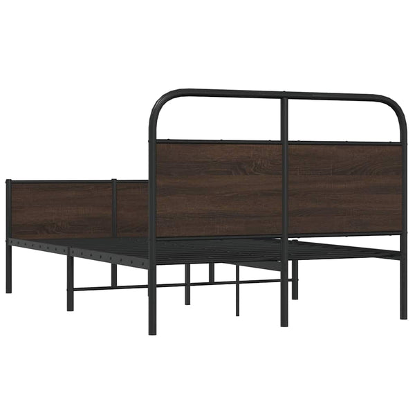 Bettgestell 140x190 cm Braun Eichenoptik