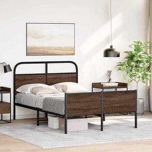 vidaXL Cadre de lit sans matelas 140x200 cm Marron Aspect chêne