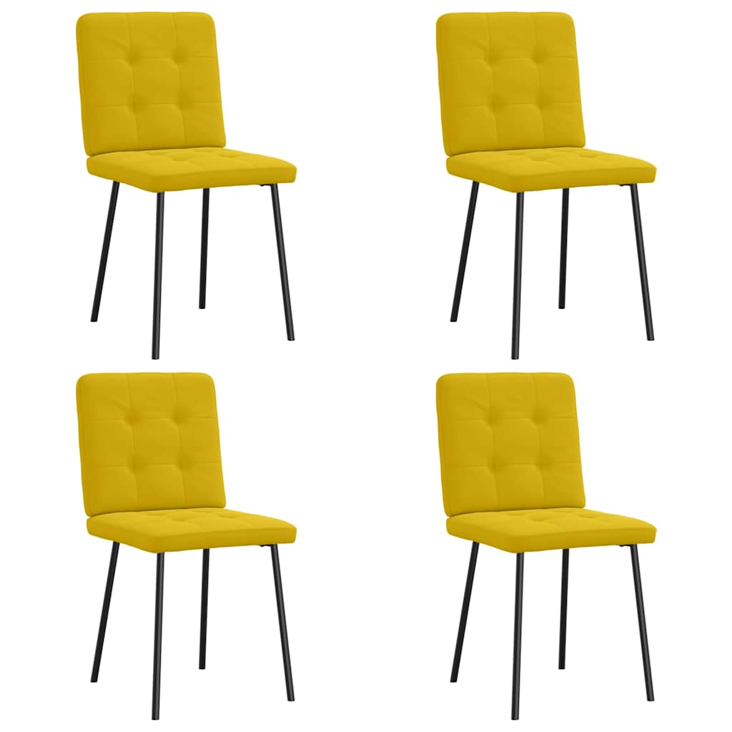 vidaXL Chaises de salle à manger 4 pcs Velours jaune