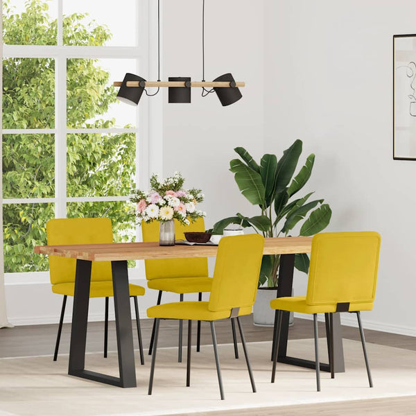 vidaXL Chaises de salle à manger 4 pcs Velours jaune
