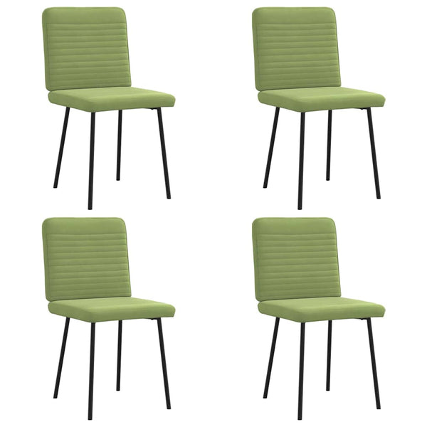 Hellgrüne Samt Esszimmerstühle, 4er Set