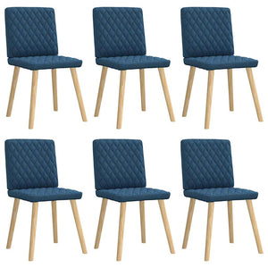 vidaXL Chaises de salle à manger 6 pcs Bleu Tissu