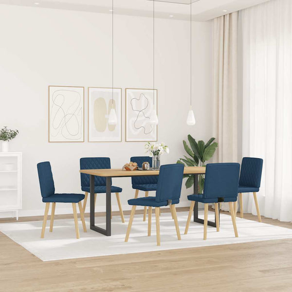 vidaXL Chaises de salle à manger 6 pcs Bleu Tissu
