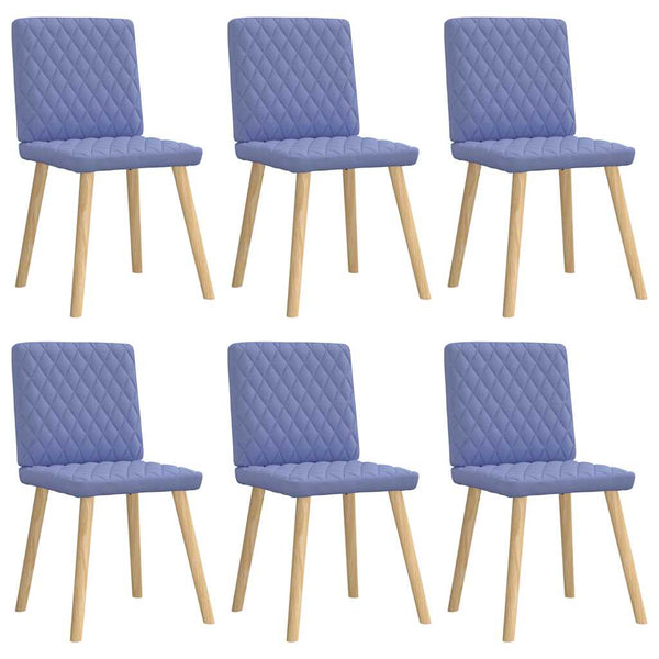 vidaXL Chaises de salle à manger 6 pcs Bleu Jean Tissu