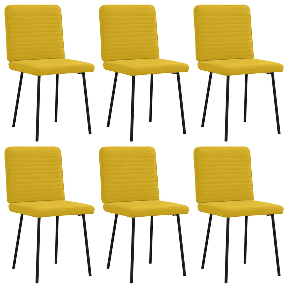 Esszimmerstühle Gelb Samt 6er Set