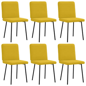 vidaXL Dining Chairs 6 pcs. Yellow Velvet