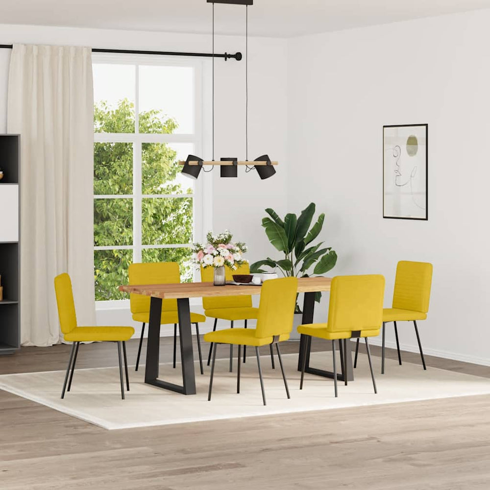Esszimmerstühle Gelb Samt 6er Set