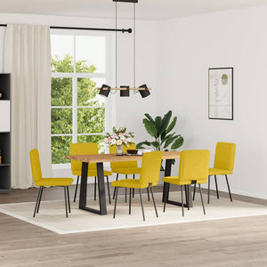 vidaXL Dining Chairs 6 pcs. Yellow Velvet