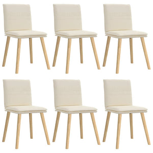 vidaXL Dining Chairs 6 pcs Linen Upholstery