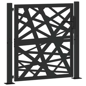 Schwarzes Gartentor 100x100 cm mit Lichtdesign