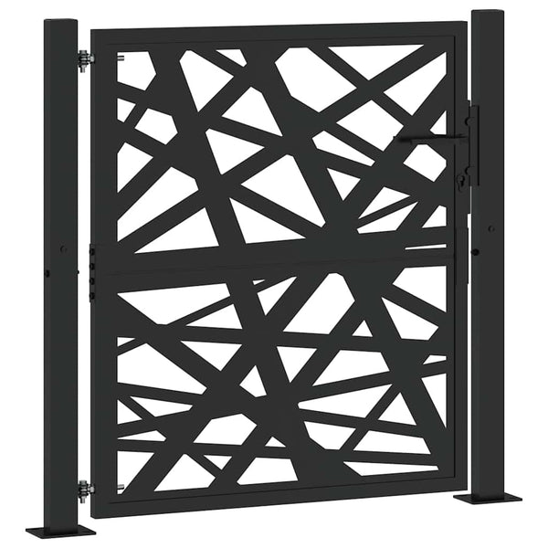 Schwarzes Gartentor 100x100 cm mit Lichtdesign