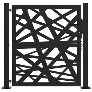 Schwarzes Gartentor 100x100 cm mit Lichtdesign