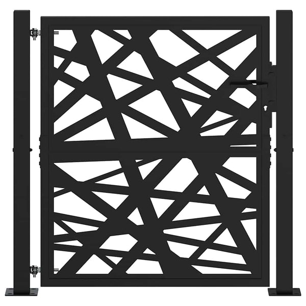 Schwarzes Gartentor 100x100 cm mit Lichtdesign